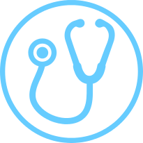 Health insurance circle icon with stethoscope