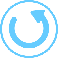 universal life insurance circle icon with rotating arrow